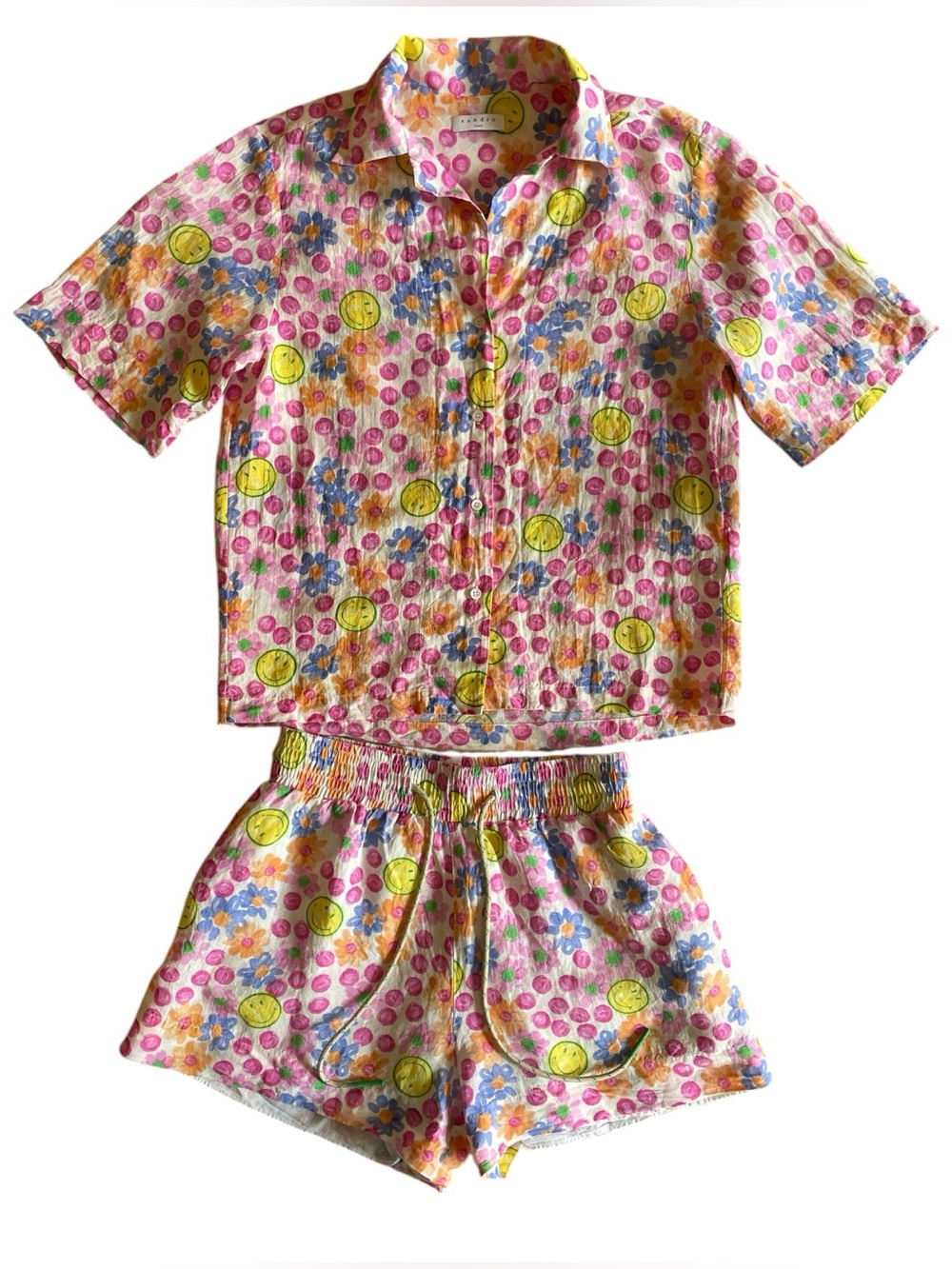 Sandro X Smiley Button Down and Shorts Set